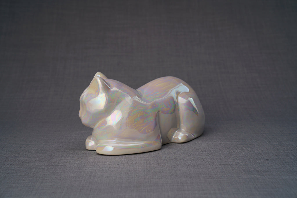 Katzenurne - Perlweiß | Keramik Tierurne