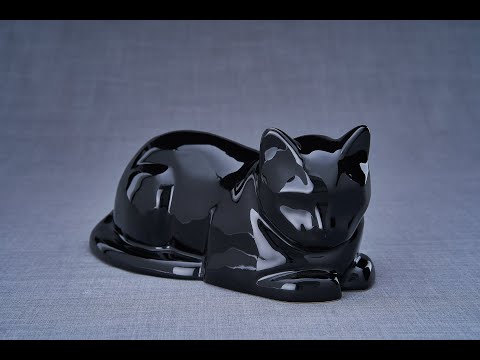 Katzenurne - Schwarz Matte | Keramik Tierurne