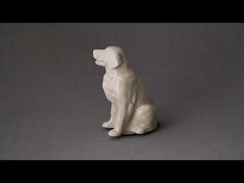 Golden Retriever Urne – Weiß Matt | Keramikurne für Haustiere