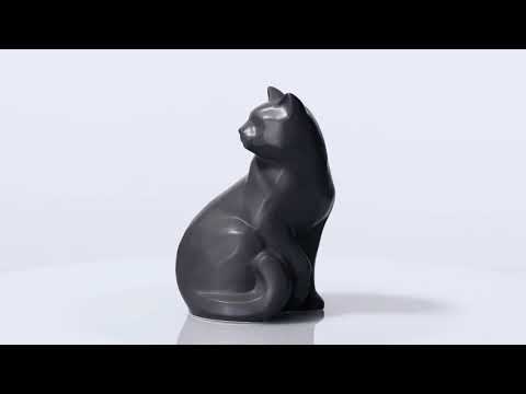 Tierurne Katze "Felix" - Grau Matt | Keramik Tierurne

