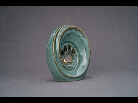 Pfote mit Teelicht - Haustier Urne für Asche - Transparent | Keramik | Handgemacht